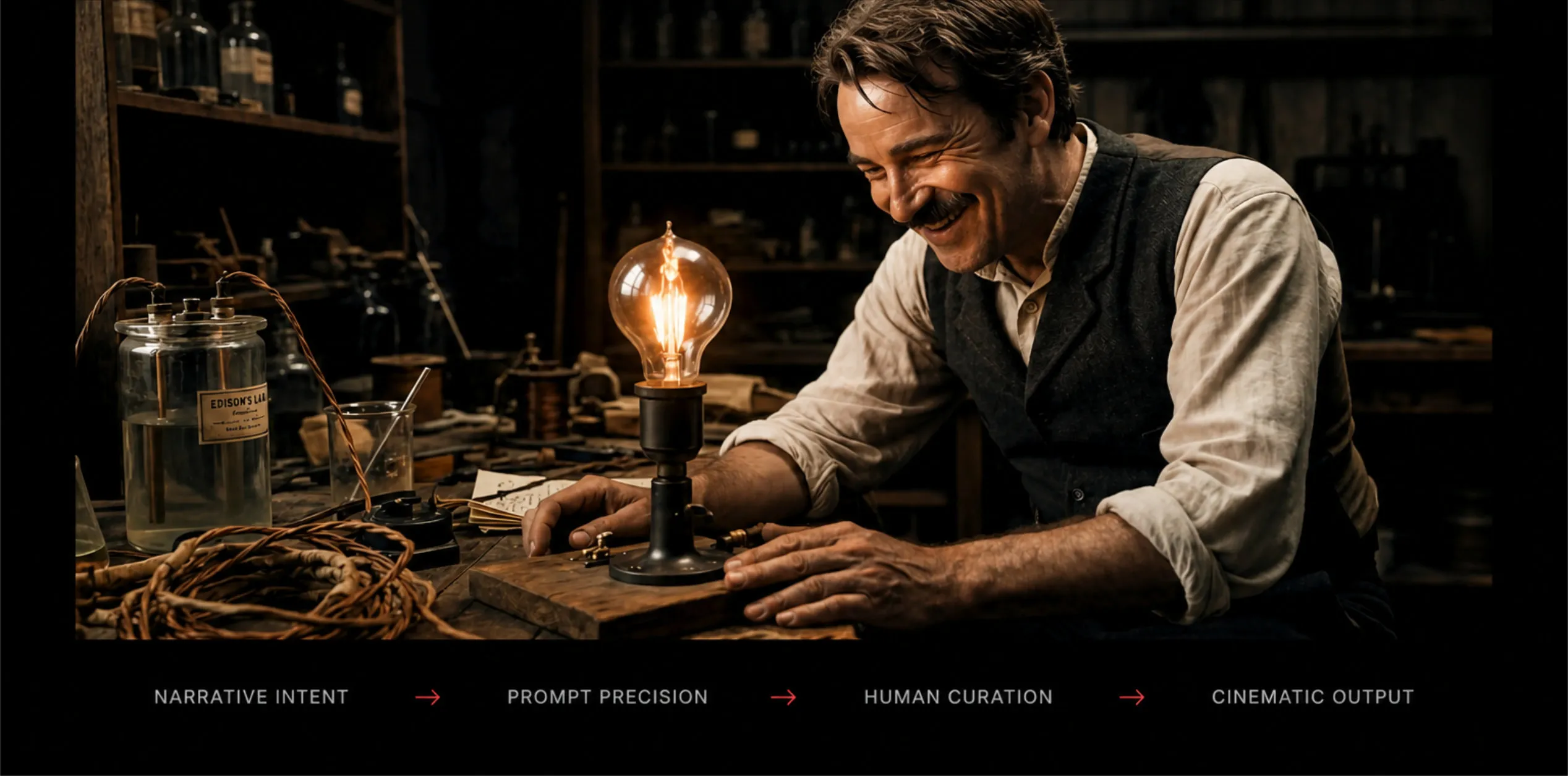 AI storytelling scene